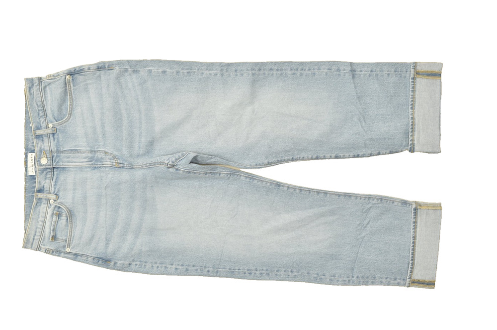 Loft Women's The Straight Light Wash Jeans Blue Cotton Blend Regular Size 30